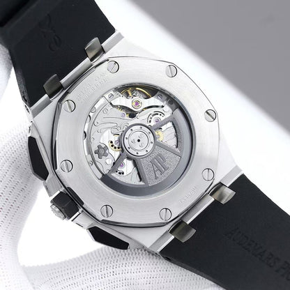 Chronograph- Panda face -Black Ceramic- Black Rubber - Automatic - 44mm