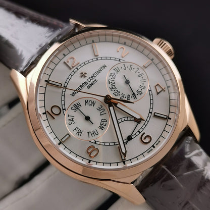 White Rosegold - 83520/000R-9909- Brown Leather - Automatic - 40mm