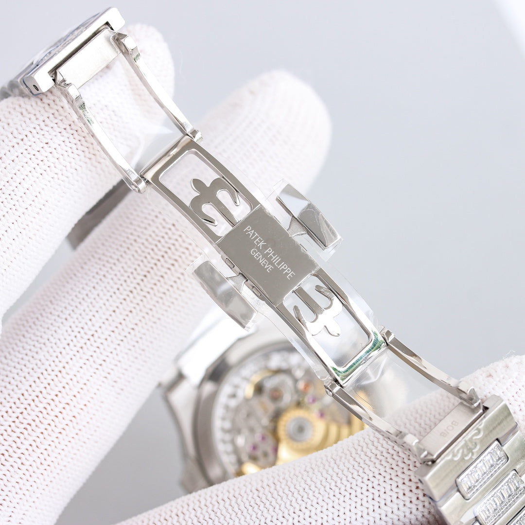 Lady - White - Rhinestones Bezel 316L Steel - Automatic - 35mm