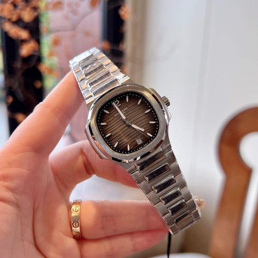 Lady - Brown - Rhinestones Bezel 316L Steel - Quartz - 35mm