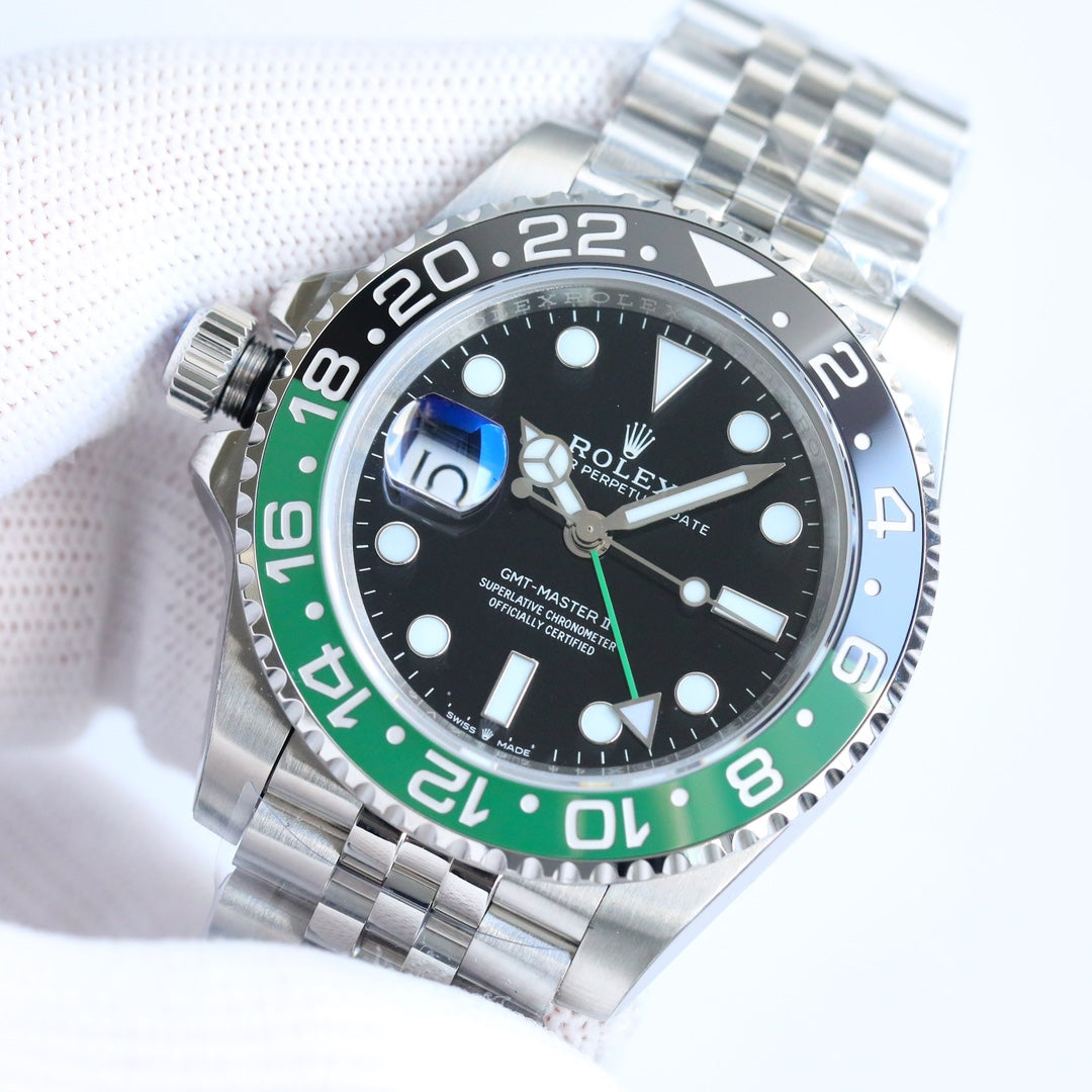 Black Green - Silver 904L Steel -Automatic - 40mm